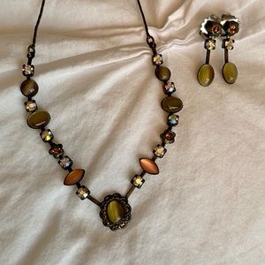 Lia Sophia multicolored stone Tiger’s eye necklace